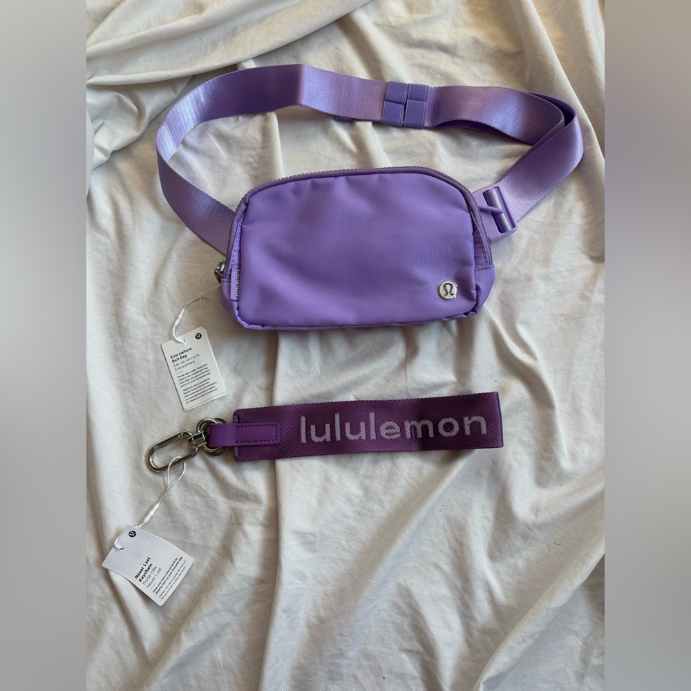 Lululemon Bundle Lilac Purple Everywhere Belt Bag and Purple Never Lost Keychain